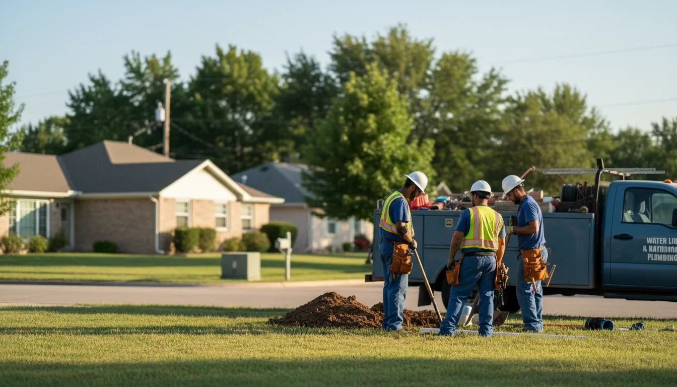 Residential water line and bathroom plumbing service in Snyder, NE